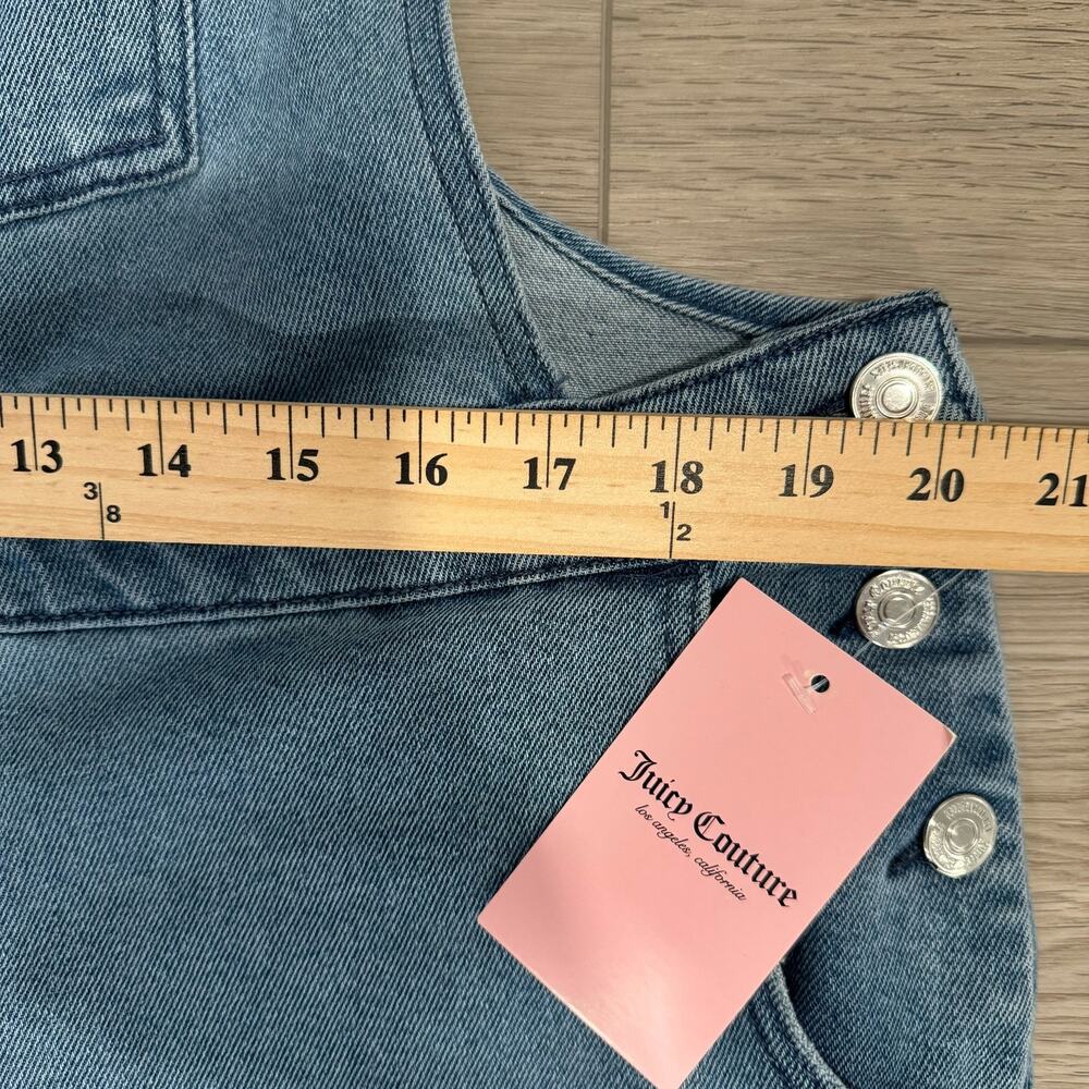 Juicy Couture Wide Leg Denim Stretch Casual Cotton Raw Hem Overalls XXL - Picture 8 of 11